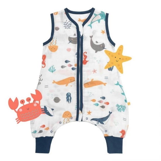 Sac de dormit cu picioruse Bamboo Under the Sea 80 cm 0.5 Tog Sac de dormit cu picioruse Bamboo Under the Sea 80 cm 0.5 Tog