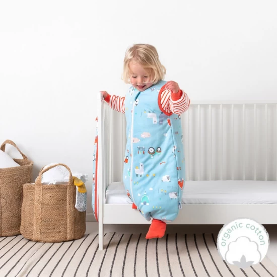 Sac de dormit cu picioruse si maneca lunga detasabila Farmyard 130 cm + manseta 2.5 Tog Sac de dormit cu picioruse si maneca lunga detasabila Farmyard 130 cm + manseta 2.5 Tog