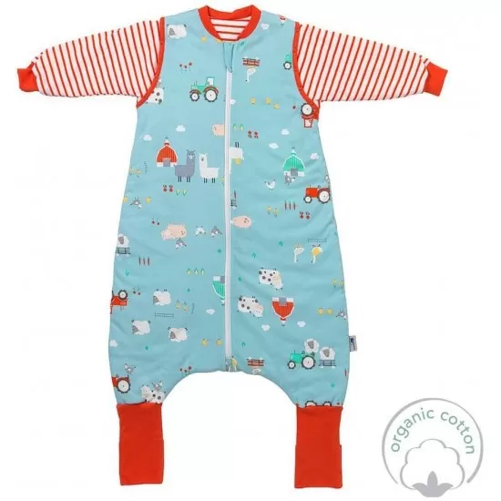 Sac de dormit cu picioruse si maneca lunga detasabila Farmyard 90 cm + manseta 2.5 Tog Sac de dormit cu picioruse si maneca lunga detasabila Farmyard 90 cm + manseta 2.5 Tog