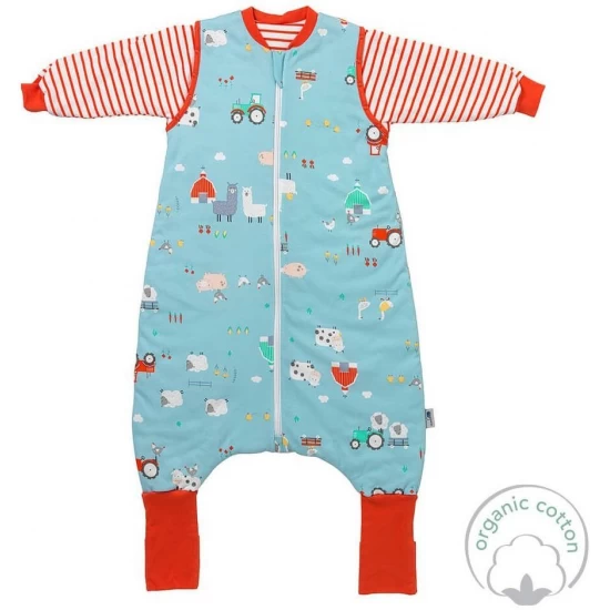 Sac de dormit cu picioruse si maneca lunga detasabila Farmyard 100 cm + manseta 2.5 Tog Sac de dormit cu picioruse si maneca lunga detasabila Farmyard 100 cm + manseta 2.5 Tog