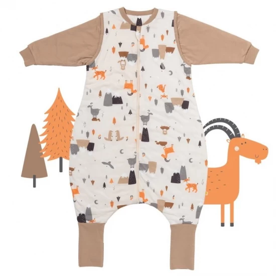 Sac de dormit cu picioruse si maneca lunga detasabila Mountain Animals 130 cm + manseta 1.0 Tog