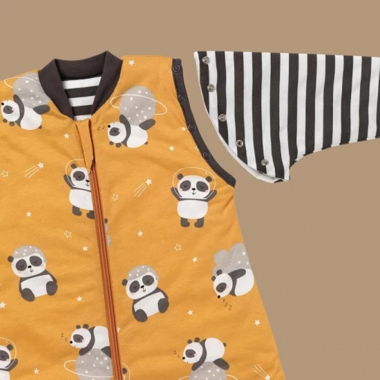 Sac de dormit cu picioruse si maneca lunga detasabila Panda 100 cm + manseta 1.0 Tog