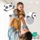 Sac de dormit cu picioruse si maneca lunga detasabila Panda 130 cm + manseta 1.0 Tog