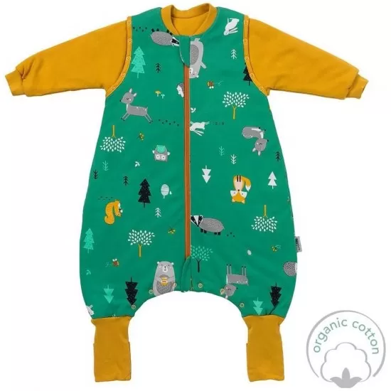Sac de dormit cu picioruse si maneca lunga detasabila Woodland Animals 70 cm + manseta 2.5 Tog Sac de dormit cu picioruse si maneca lunga detasabila Woodland Animals 70 cm + manseta 2.5 Tog