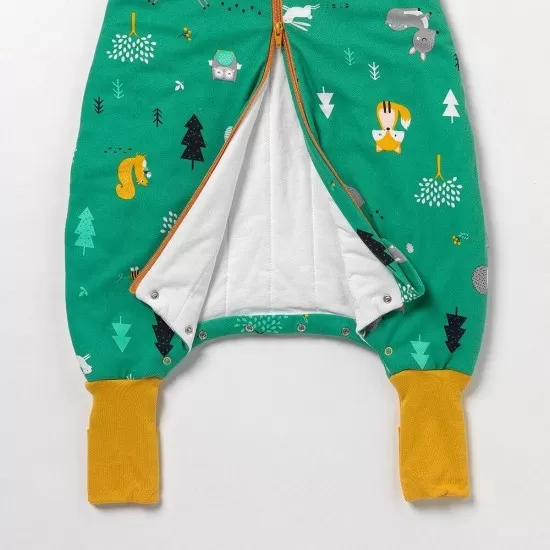 Sac de dormit cu picioruse si maneca lunga detasabila Woodland Animals 70 cm + manseta 2.5 Tog Sac de dormit cu picioruse si maneca lunga detasabila Woodland Animals 70 cm + manseta 2.5 Tog