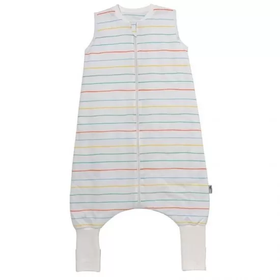 Sac de dormit cu picioruse si talpa antiderapanta Rainbow Stripes 110 cm + manseta 1.0 Tog