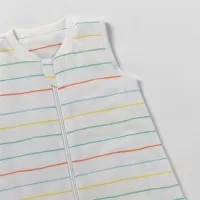 Sac de dormit cu picioruse si talpa antiderapanta Rainbow Stripes 120 cm + manseta 1.0 Tog