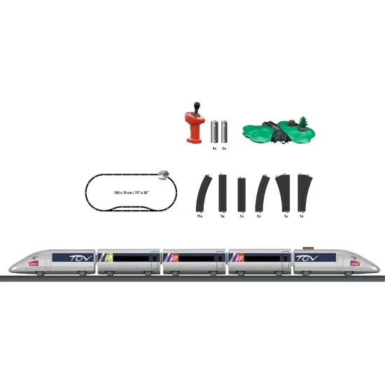Tren de calatori cu telecomanda si accesorii TGV Starter Set Tren de calatori cu telecomanda si accesorii TGV Starter Set
