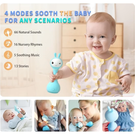 Iepuras interactiv pentru bebelusi Alilo Smarty Bunny albastru, RO/EN Iepuras interactiv pentru bebelusi Alilo Smarty Bunny albastru, RO/EN