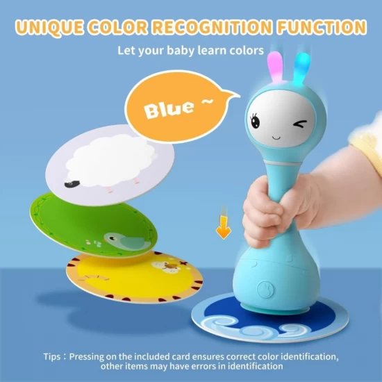 Iepuras interactiv pentru bebelusi Alilo Smarty Bunny albastru, RO/EN Iepuras interactiv pentru bebelusi Alilo Smarty Bunny albastru, RO/EN