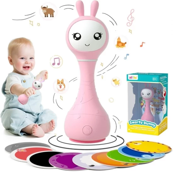 Iepuras interactiv pentru bebelusi Alilo Smarty Bunny roz, RO/EN Iepuras interactiv pentru bebelusi Alilo Smarty Bunny roz, RO/EN