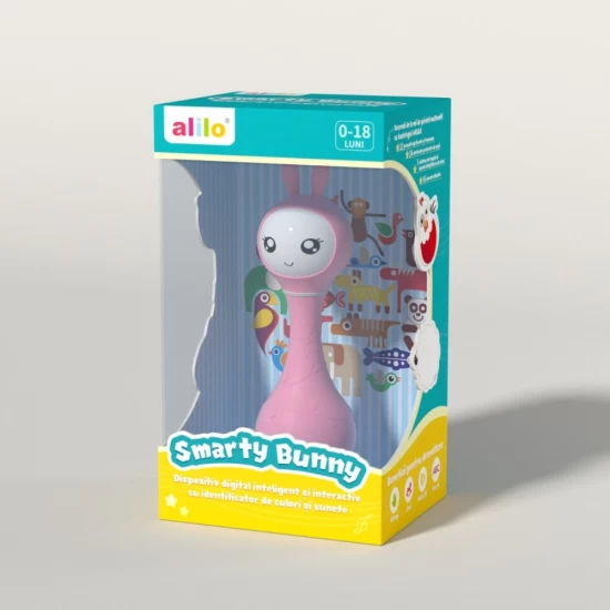 Iepuras interactiv pentru bebelusi Alilo Smarty Bunny roz, RO/EN Iepuras interactiv pentru bebelusi Alilo Smarty Bunny roz, RO/EN