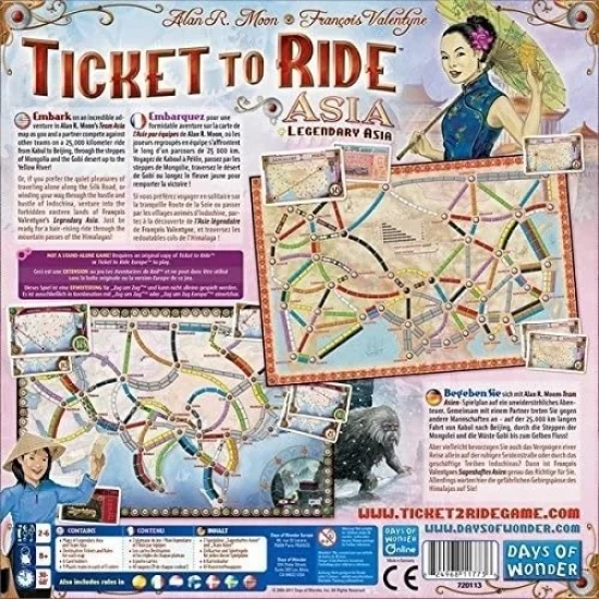 Joc de societate Ticket to Ride Map Collection Asia, limba engleza Joc de societate Ticket to Ride Map Collection Asia, limba engleza