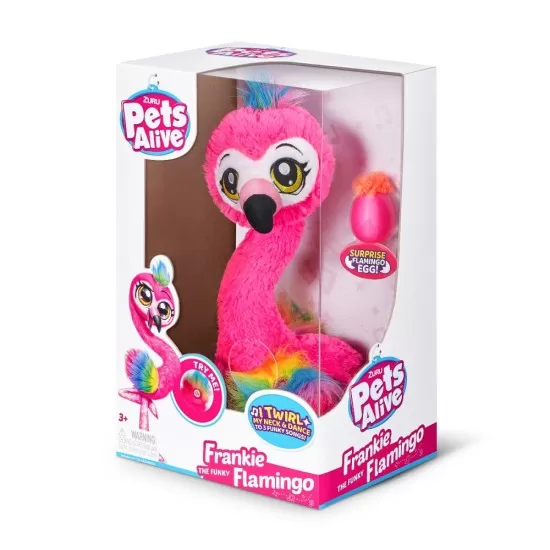 Jucarie de plus interactiva Frankie Flamingo dansator Pets Alive Jucarie de plus interactiva Frankie Flamingo dansator Pets Alive