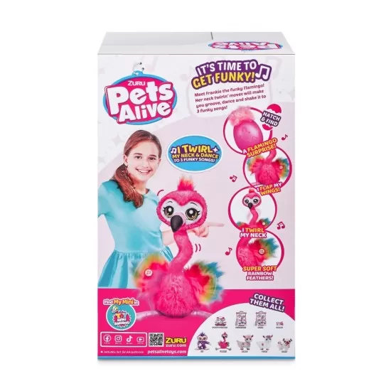 Jucarie de plus interactiva Frankie Flamingo dansator Pets Alive Jucarie de plus interactiva Frankie Flamingo dansator Pets Alive