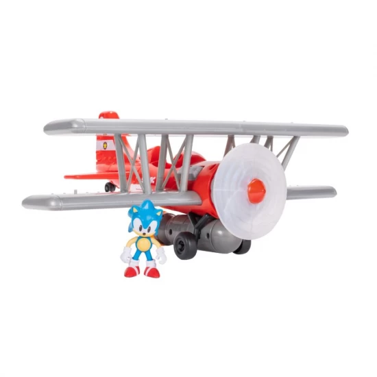 Set de joaca Nintendo Sonic cu avion cu lumini si sunete, figurina Sonic inclusa Set de joaca Nintendo Sonic cu avion cu lumini si sunete, figurina Sonic inclusa