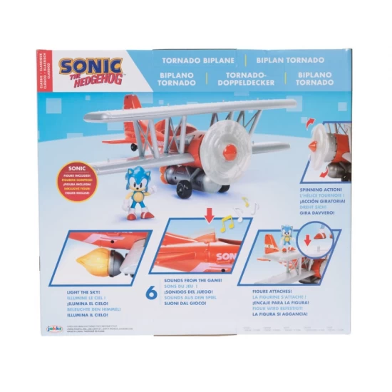 Set de joaca Nintendo Sonic cu avion cu lumini si sunete, figurina Sonic inclusa Set de joaca Nintendo Sonic cu avion cu lumini si sunete, figurina Sonic inclusa