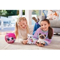 Jucarie de plus interactiva pisica cu accesorii supriza, Smitten Kittens, Pets Alive