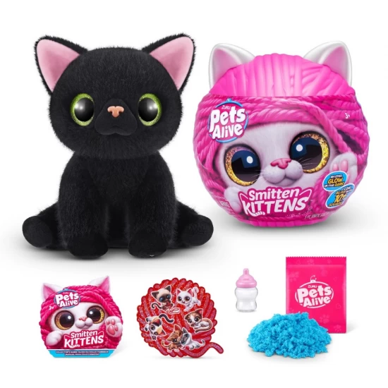 Jucarie de plus interactiva pisica cu accesorii supriza, Smitten Kittens, Pets Alive Jucarie de plus interactiva pisica cu accesorii supriza, Smitten Kittens, Pets Alive