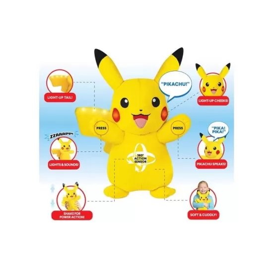 Jucarie de plus cu functii Power Action Pokemon Pikachu Jucarie de plus cu functii Power Action Pokemon Pikachu