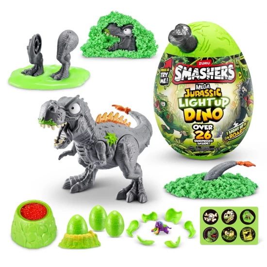 Mega Ou surpriza cu peste 26 accesorii Smashers Dino Jurassic Light-Up Mega Ou surpriza cu peste 26 accesorii Smashers Dino Jurassic Light-Up