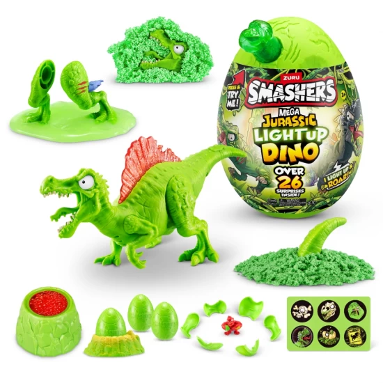 Mega Ou surpriza cu peste 26 accesorii Smashers Dino Jurassic Light-Up Mega Ou surpriza cu peste 26 accesorii Smashers Dino Jurassic Light-Up