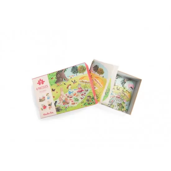 4 puzzle-uri anotimpuri, Moulin Roty 4 puzzle-uri anotimpuri, Moulin Roty