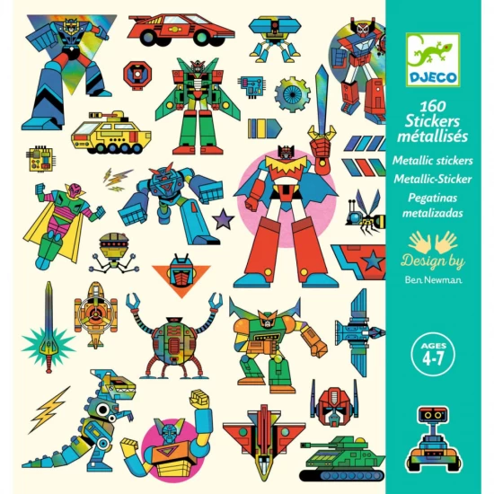 Abtibilduri metalice Djeco Roboti Abtibilduri metalice Djeco Roboti