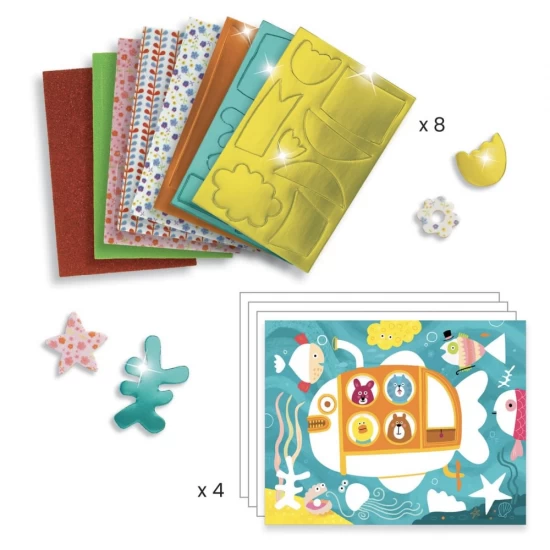 Atelier creativ Colaj cu spuma autoadeziva Djeco