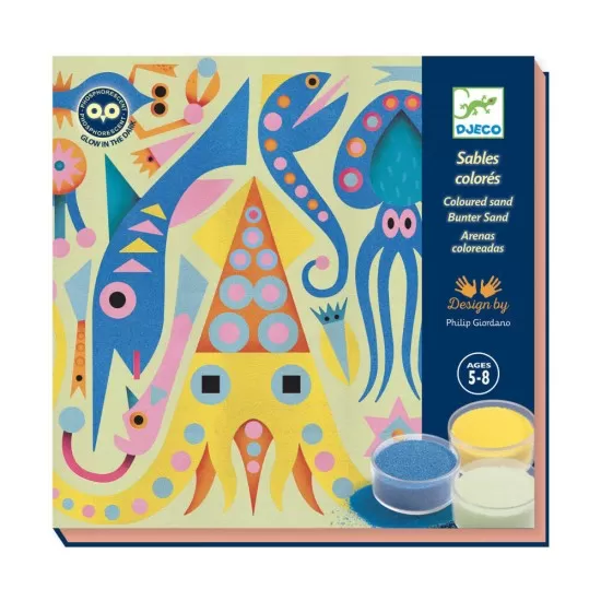 Atelier creativ cu nisip fluorescent - Luminile din ocean Atelier creativ cu nisip fluorescent - Luminile din ocean