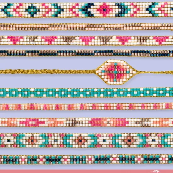 Set creativ Djeco de confectionat bratari cu margele Set creativ Djeco de confectionat bratari cu margele