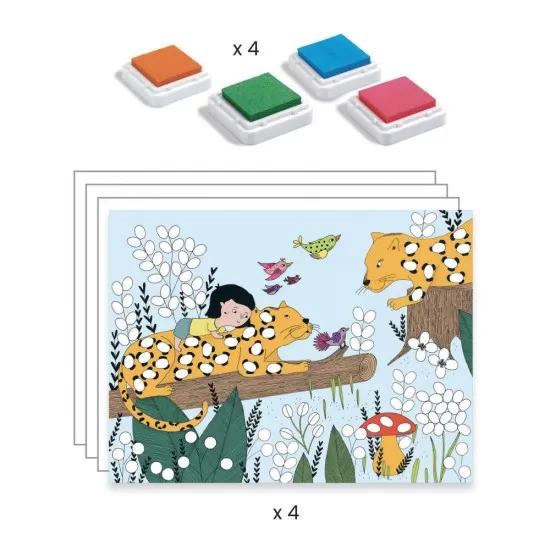 Atelier Djeco Pictura cu degetele - Atinge si picteaza Atelier Djeco Pictura cu degetele - Atinge si picteaza