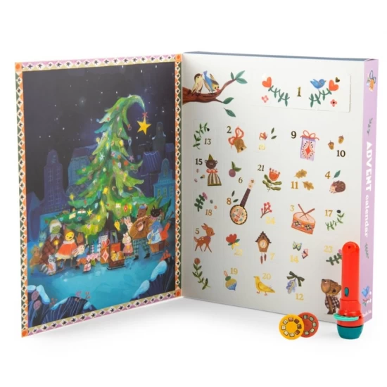 Calendar de Advent Lanterna si 23 de discuri cu povesti Minouchkas Moulin Roty