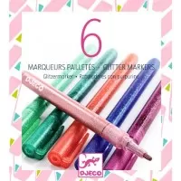 Set 6 carioci cu sclipici Djeco Sweet