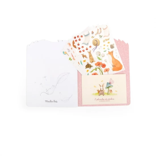 Carte de colorat cu abtibilduri Les Rosalies Moulin Roty Carte de colorat cu abtibilduri Les Rosalies Moulin Roty