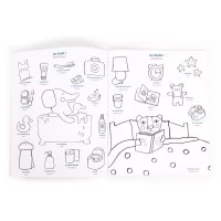 Carte de desen cu abtibilduri Engleza-Franceza Moulin Roty