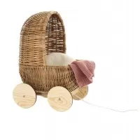 Carucior retro din rachita pentru papusi Egmont Toys