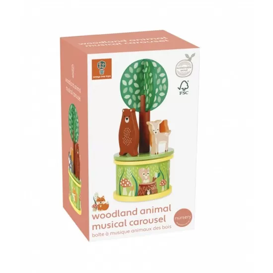 Carusel muzical cu animale de padure Orange Tree Toys Carusel muzical cu animale de padure Orange Tree Toys