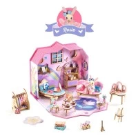 Set creativ - Casuta miniaturala de asamblat si colorat Rosie Djeco