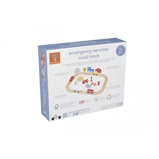 Circuit din lemn cu vehicule utilitare Orange Tree Toys Circuit din lemn cu vehicule utilitare Orange Tree Toys