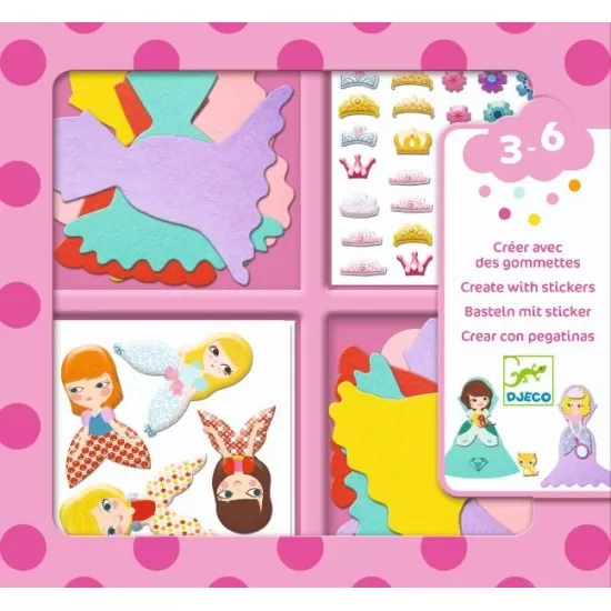 Set creativ colaje cu fetru zane Djeco Set creativ colaje cu fetru zane Djeco
