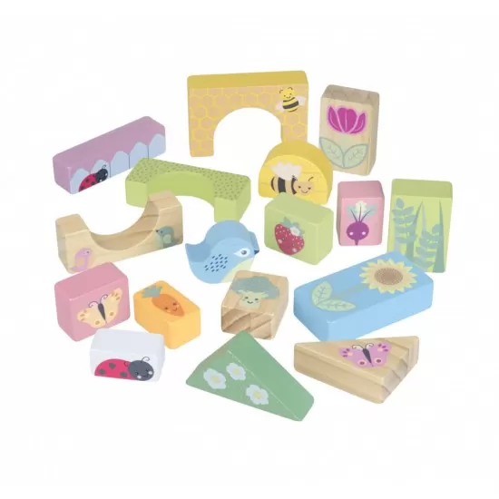 Cuburi de construit Gradina de primavara Orange Tree Toys 18 piese Cuburi de construit Gradina de primavara Orange Tree Toys 18 piese