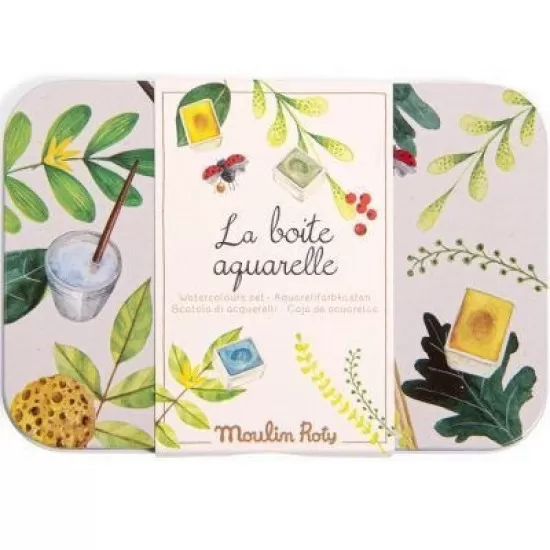 Cutie metalica cu 24 de acuarele Moulin Roty Cutie metalica cu 24 de acuarele Moulin Roty