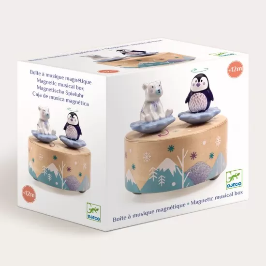 Cutie muzicala magnetica Djeco - Dansul pinguinului cu ursuletul