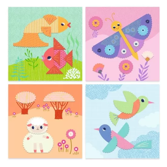 Set creativ decupaje Djeco cu foarfeca cu taietura ondulata Set creativ decupaje Djeco cu foarfeca cu taietura ondulata