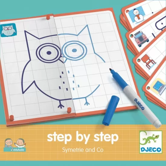 Deseneaza pas cu pas set Djeco - Simetrie Deseneaza pas cu pas set Djeco - Simetrie