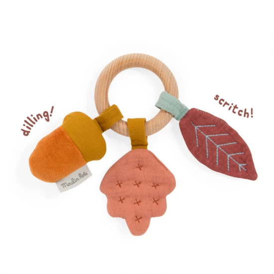 Inel lemn zornaitoare bebe Moulin Roty Inel lemn zornaitoare bebe Moulin Roty