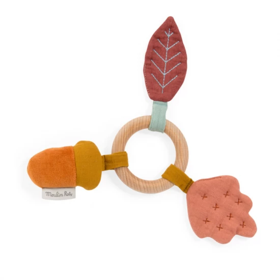 Inel lemn zornaitoare bebe Moulin Roty Inel lemn zornaitoare bebe Moulin Roty