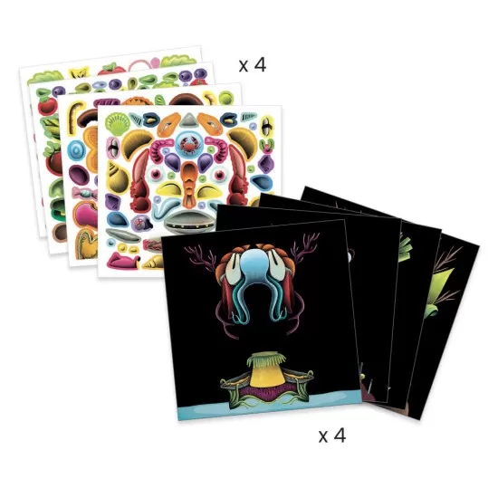 Set stickere Fructe si legume Djeco Inspired by Arcimboldo