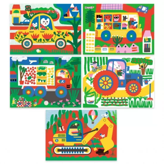 Set creativ - Invatam despre vehicule Djeco Set creativ - Invatam despre vehicule Djeco